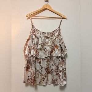 SHEIN Curve Beige and Brown Patterned Top